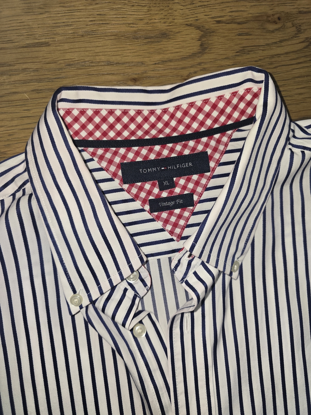 Tommy Hilfiger Men's Blue & White Striped Button-Down Shirt